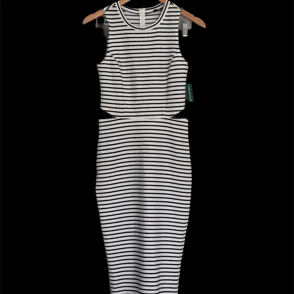 HP🎉New Icone cut out Naked striped dress xs bodycon Simon’s